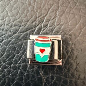 Coffee Cup Italian Charm Link